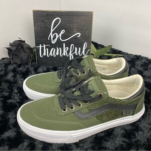 Vans Olive Corduroy and Canvas Gilbert Crockett Sneakers